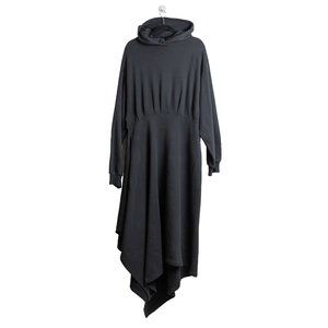 Balenciaga Asymmetric Cotton Hoodie Dress